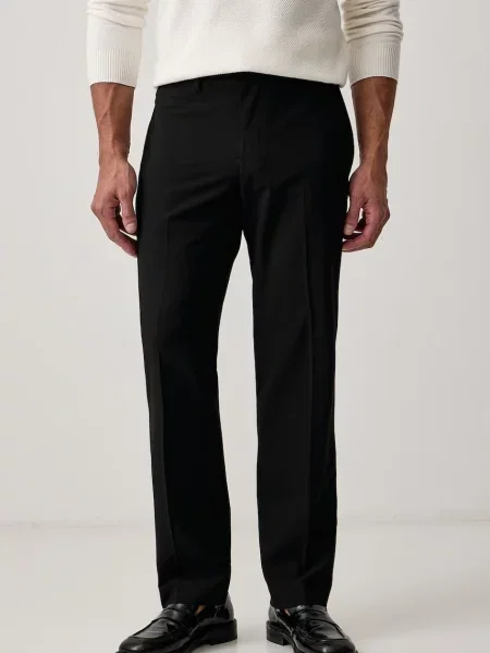 Armani Exchange pantaloni pentru bărbați cu vâscoză negru
