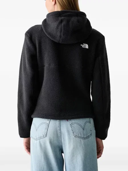 Geacă The North Face din fleece cu glugă negru