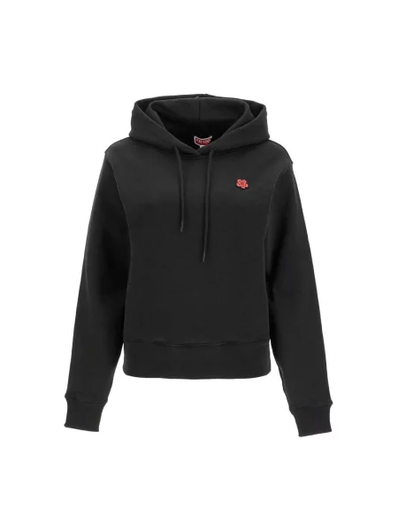 Haftowana bluza z kapturem Kenzo z kapturem w tygrysie prążki czarna