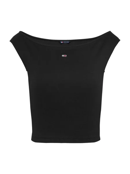 Top din denim Tommy Jeans negru