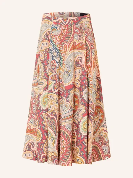 Etro Plisowana Spódnica rot