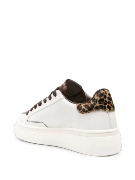 Δερμάτινα sneakers Crime London με σχέδιο με λεοπαρ μοτιβο λευκό
