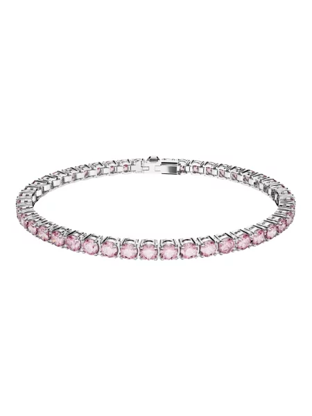 Naszyjnik Swarovski do tenisa różowy