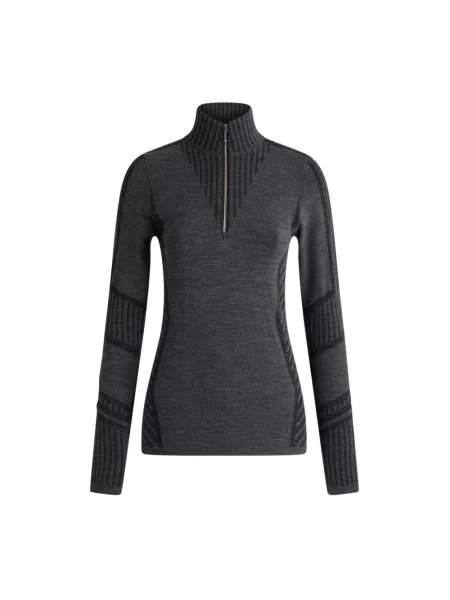 Sweter Fusalp wełniany z długim rękawem szary