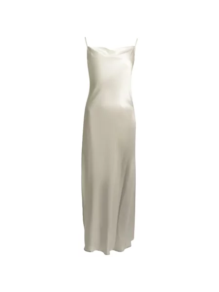 Rochie maxi Sleep No More de mătase gri