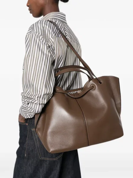 Geantă shopper Max Mara din piele maro