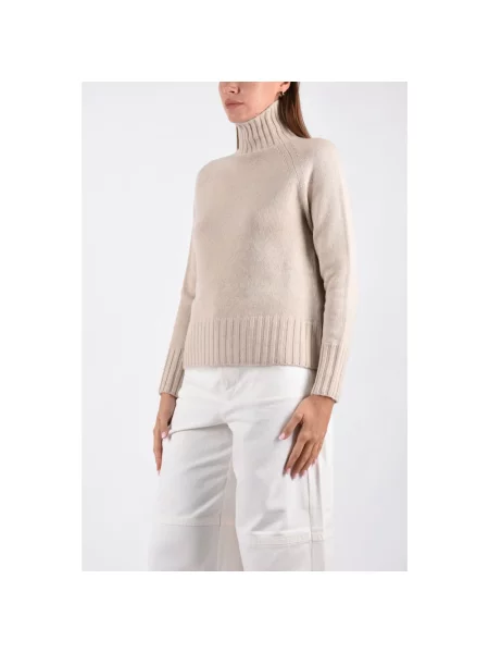 Sweter z golfem Max Mara wełniany do golfa beżowy