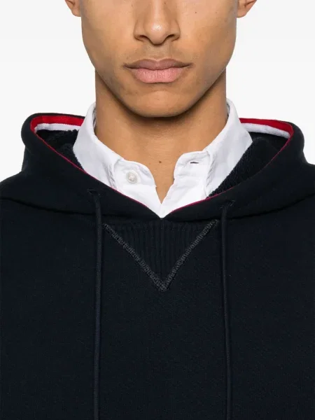 Hanorac cu glugă Thom Browne cu dungi albastru