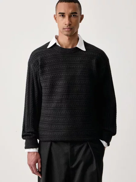 Calvin Klein pulover pentru bărbați cu amestec de lână negru