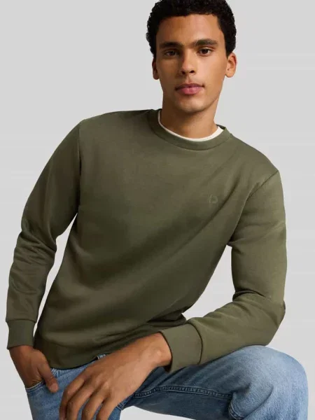 Bluza o kroju regular fit z mieszanki bawełny Tom Tailor Denim oliwkowa