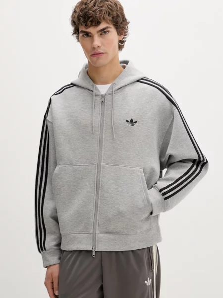Hanorac cu glugă Adidas Originals gri
