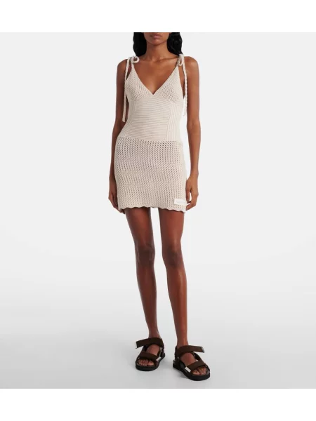 Rochie The Attico tricotate alb