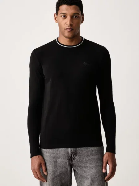 Tricou cu mânecă lungă Karl Lagerfeld negru