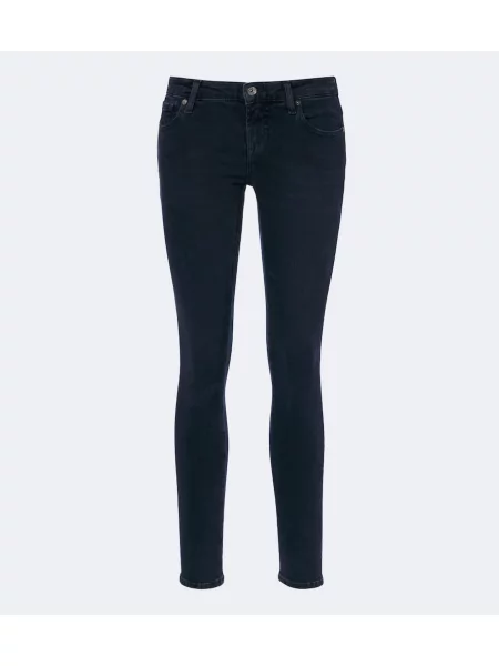 Blugi skinny 7 For All Mankind cu talie joasă albastru