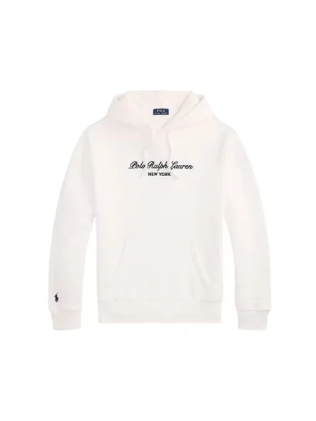 Bluza z kapturem Polo Ralph Lauren z kapturem z logo biała