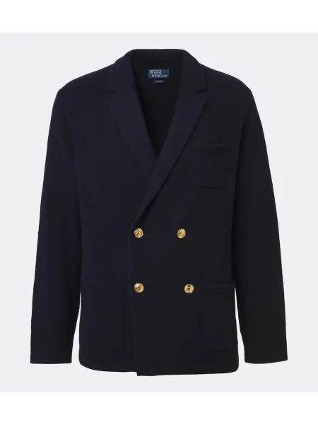 Cardigan Polo Ralph Lauren din cașmir cu două rânduri de nasturi albastru