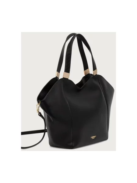 Twinset torebka tote z imitacji skóry czarna