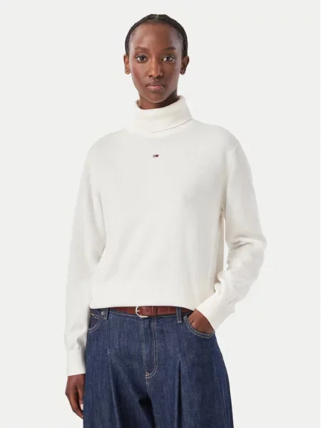 Tommy Jeans Golfas Essetnial balta