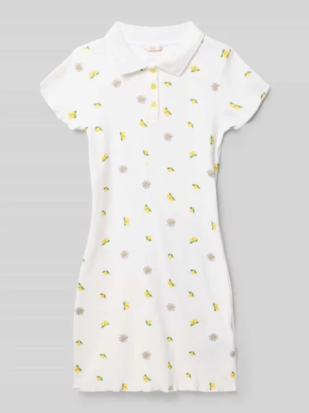 Sukienka o kroju slim fit z kołnierzykiem polo Guess biała