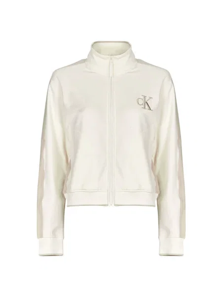 Geacă de blugi Calvin Klein Jeans stretch alb