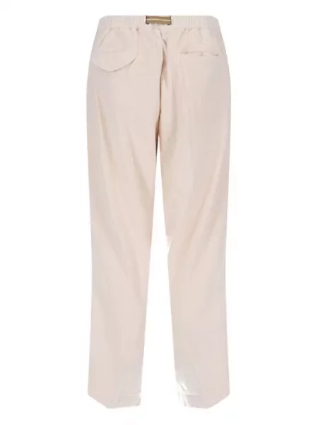 Pantaloni White Sand de catifea cord alb