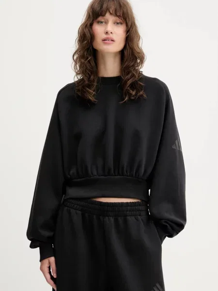 Bluza nierozpinana Adidas z nadrukiem bez fiszbin casual czarna