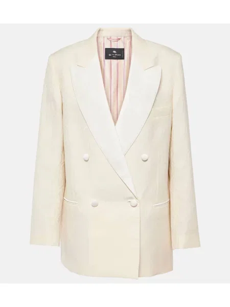 Sacou Etro de lână cu model floral alb