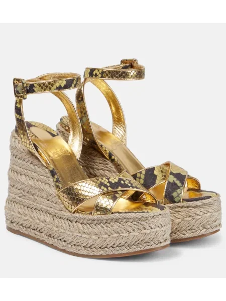 Espadrile Christian Louboutin din piele cu imagine cu model piele de șarpe