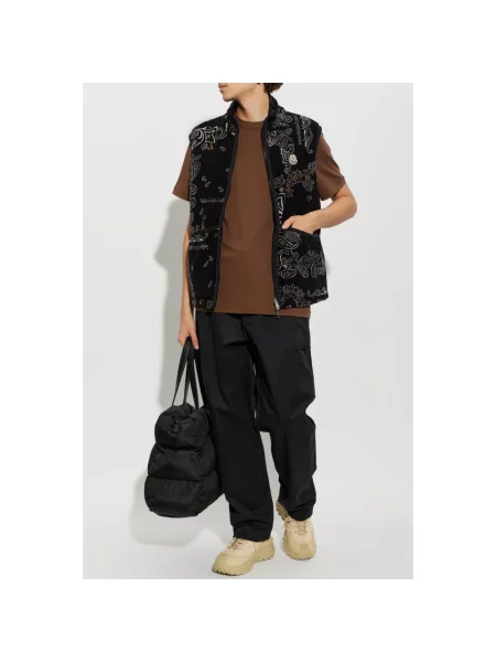 Kamizelka Moncler z nadrukiem z wzorem paisley typu teddy czarna