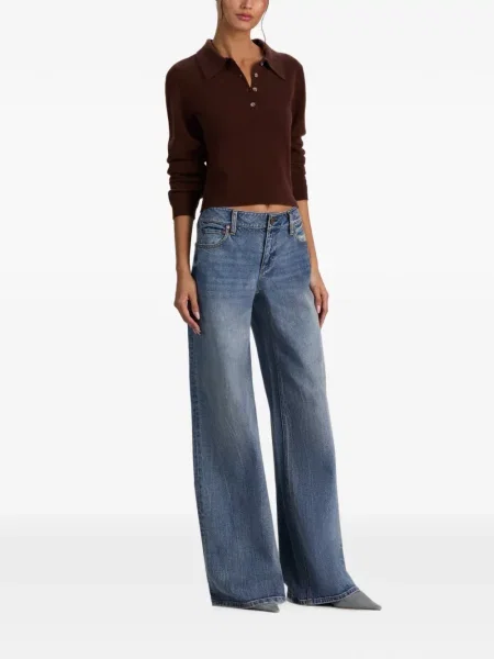 Decupat pulover Alice + Olivia maro