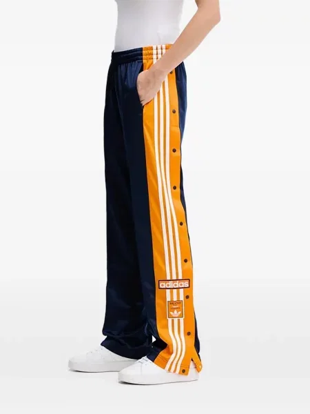 Spodnie Adidas w paski z autografem do biegania zielone