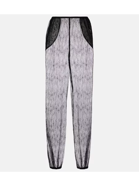 Pantaloni The Frankie Shop transparente negru