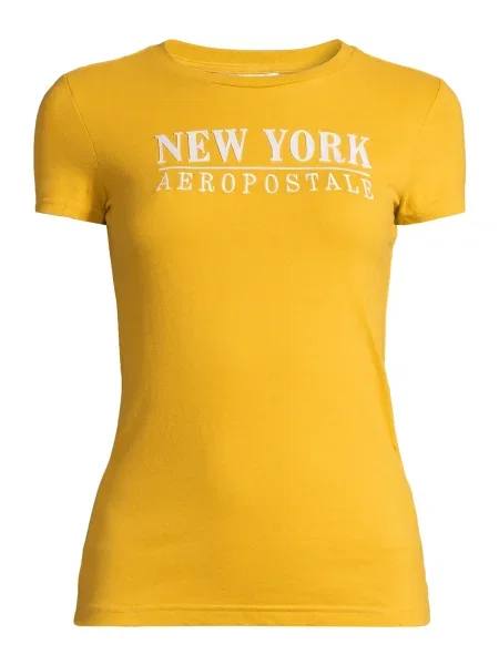 AÉROPOSTALE Póló JULY NEW YORK curry fehér