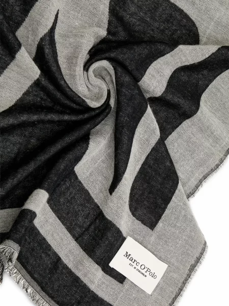 Fular Marc O'polo cu imprimeu geometric gri