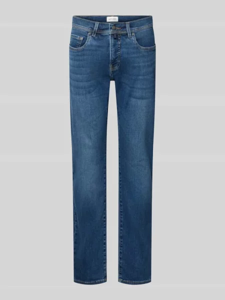 Jeansy o kroju regular fit w stylu 5 kieszeni model Lyon' Pierre Cardin niebieskie