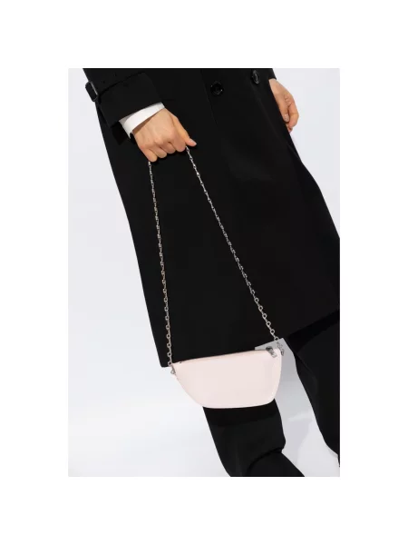 Torebka Burberry skórzana różowa