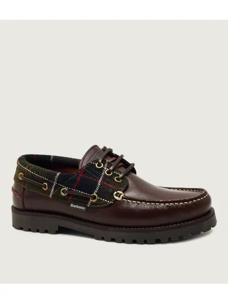 Barbour De piele pantofi loafer Deck maro