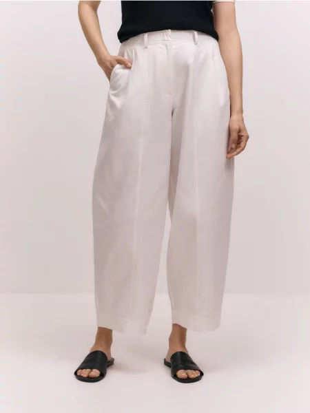 Reserved Штани barrel leg білий