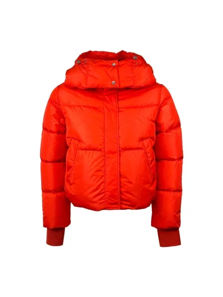 Kurtka puchowa Add z kapturem czerwona