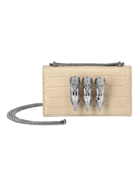 Kopertówka Philipp Plein skórzana beżowa