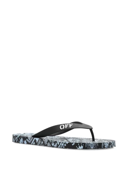 Șlapi Off-white cu imagine alb