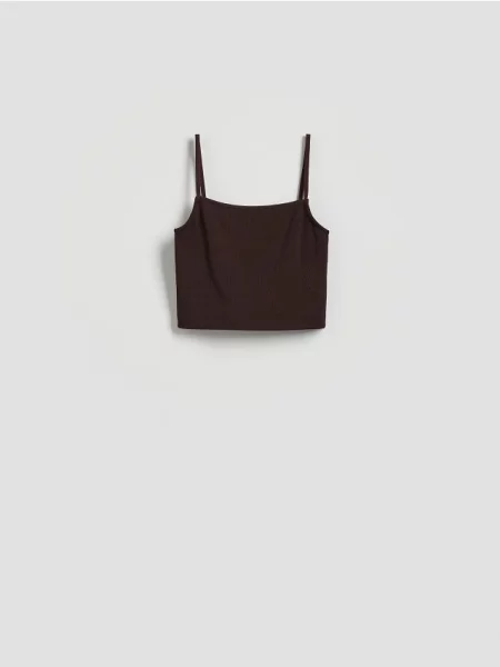 Top Reserved na ramiączkach brązowy