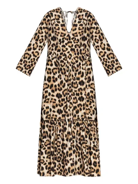 Rochie Munthe cu imagine cu model leopard de costum maro