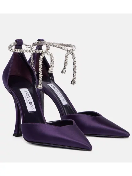 Satenaste salonarji Jimmy Choo vijolična