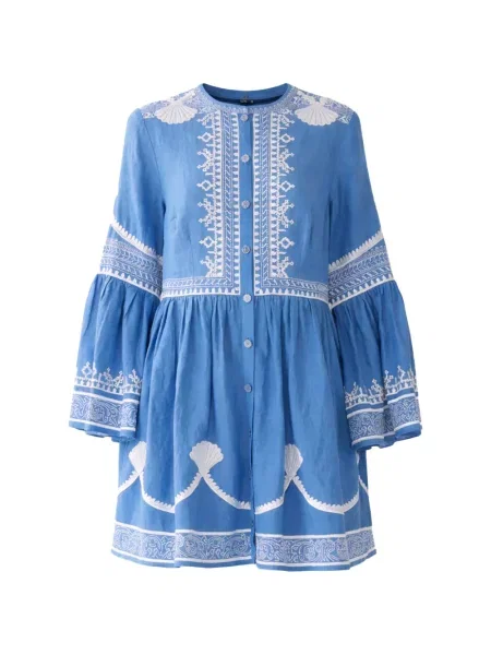 Rochie mini Camilla de in evazată de costum albastru