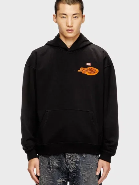 Худи Diesel с капюшоном черное