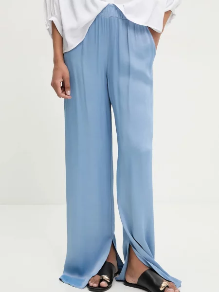 Панталон Answear Lab със стандартна кройка с висока талия синьо