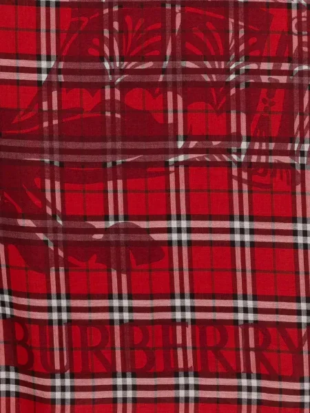 Кариран шал Burberry с ресни червено
