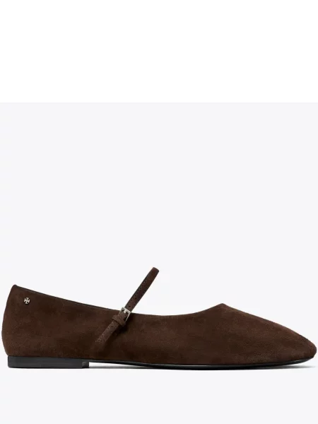 Balerini Tory Burch din piele de căprioară maro
