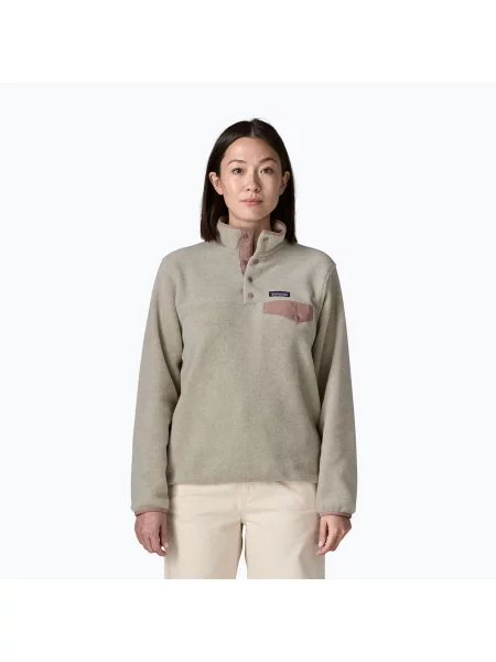 Bluză fleece pentru femei Patagonia Lightweight Synchilla Snap-T Pullover oatmeal heather w/moonrise taupe